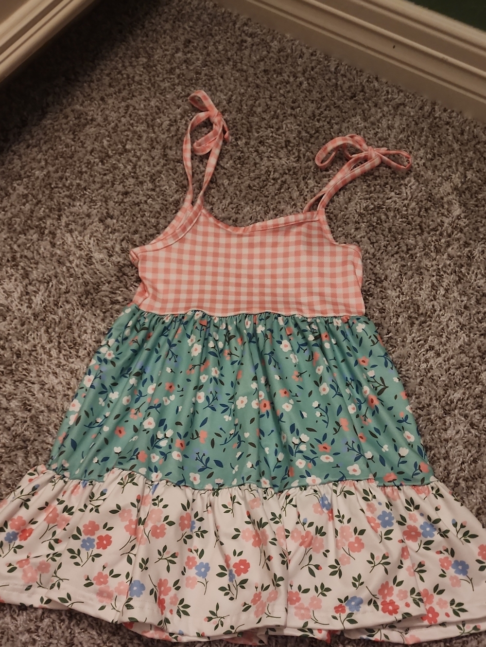 Marie Nicole Clothing Floral Tank Dress, Size 3T, Pre-owned But VGUC